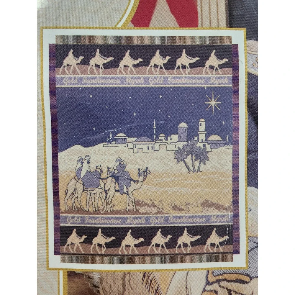 Vintage American Weavers Holiday Throw Bethlehem Nativity 50x60 1996 Christian